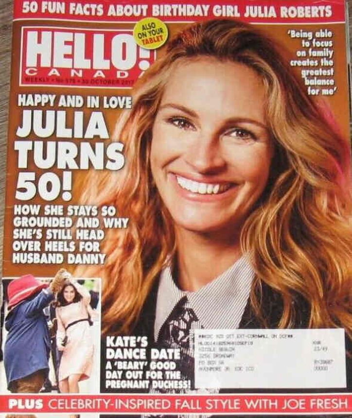 HELLO CANADA magazine side cover 30 October 2017