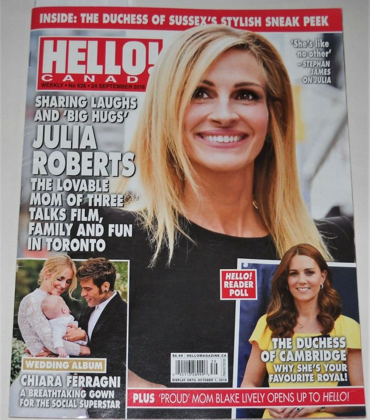 HELLO CANADA magazine side cover 24 September 2018