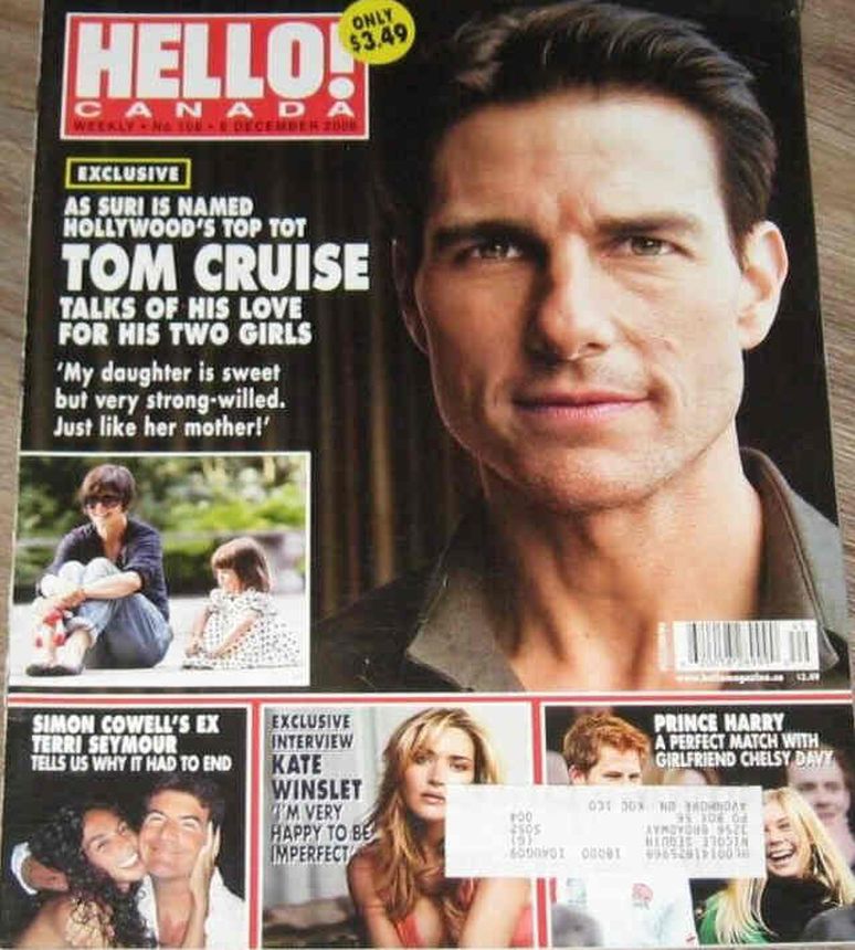HELLO CANADA magazine side cover 8 December 2008