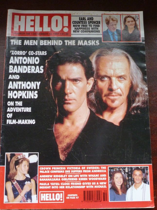 HELLO magazine side cover 13 December 1997