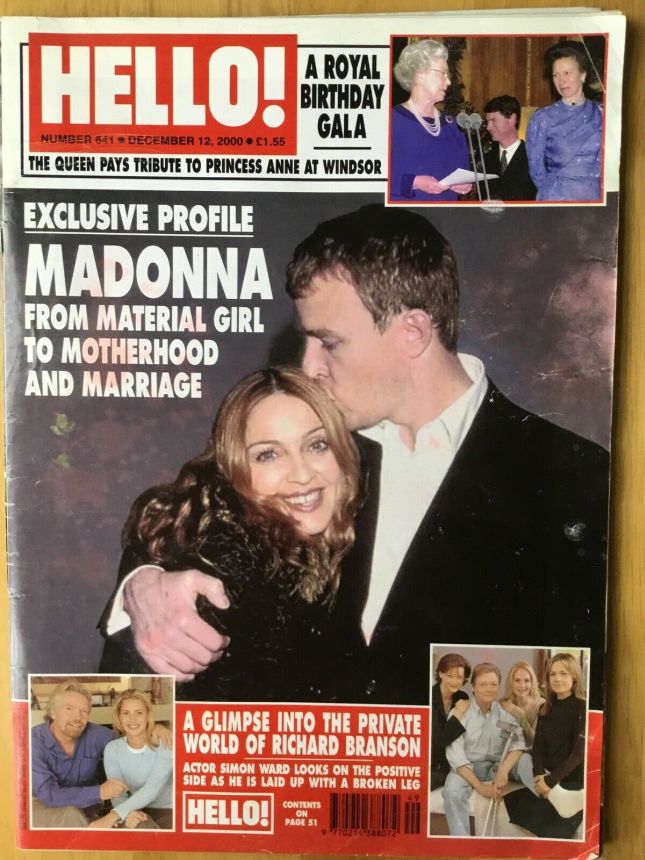 HELLO magazine side cover 12 December 2000