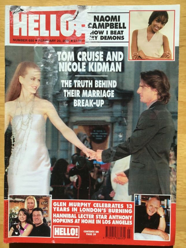 HELLO magazine side cover 20 February 2001