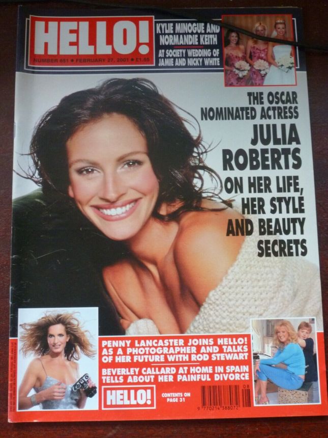 HELLO magazine side cover 27 February 2001