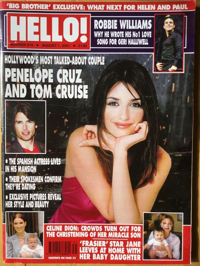 HELLO magazine side cover 7 August 2001