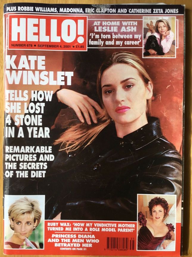 HELLO magazine side cover 4 September 2001