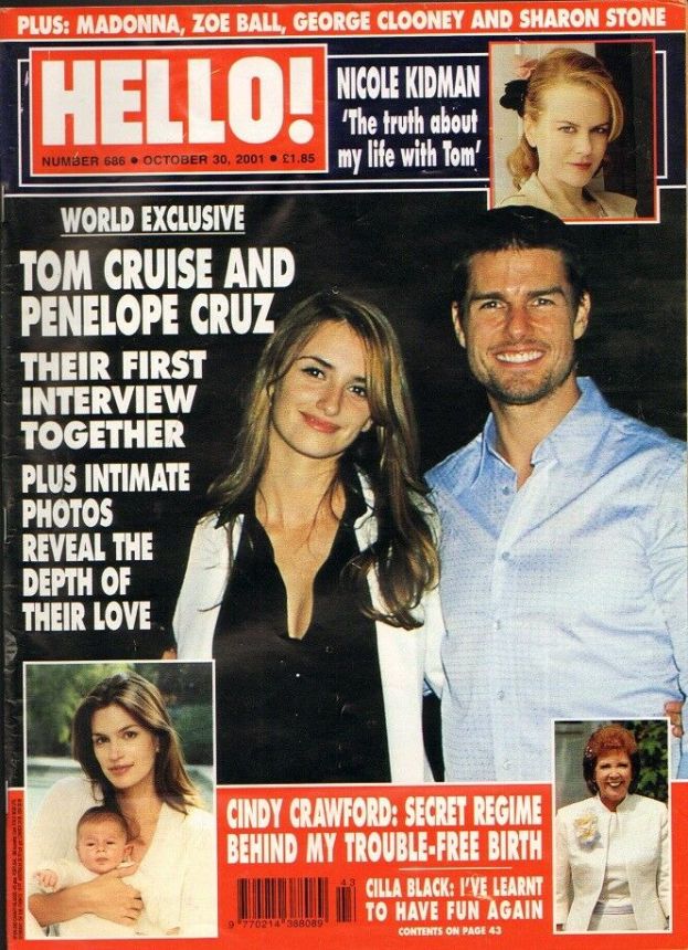 HELLO magazine side cover 30 October 2001