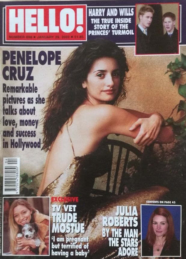 HELLO magazine side cover 29 January 2002
