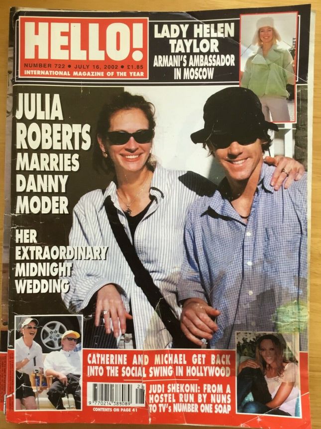 HELLO magazine side cover 16 July 2002