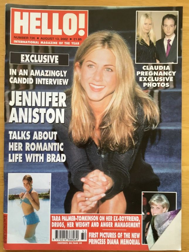 HELLO magazine side cover 13 August 2002