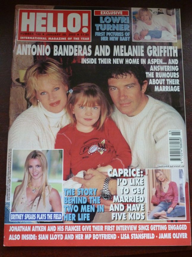 HELLO magazine side cover 28 January 2003