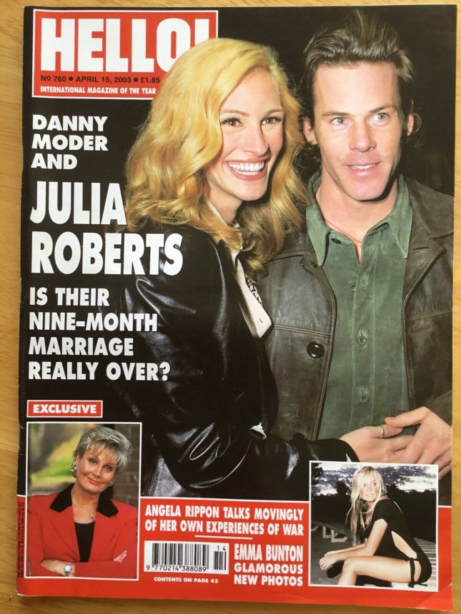 HELLO magazine side cover 15 April 2003