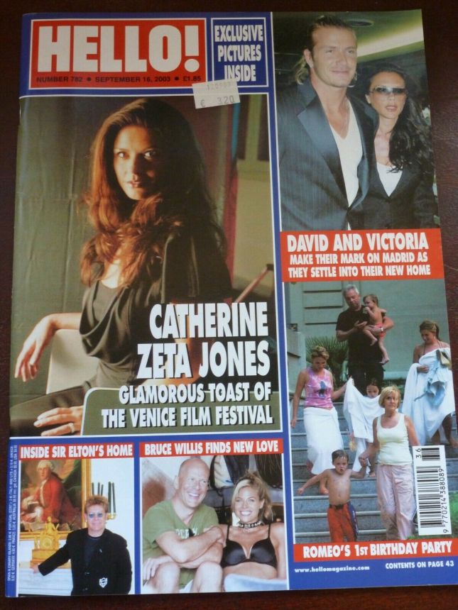 HELLO magazine side cover 16 September 2003