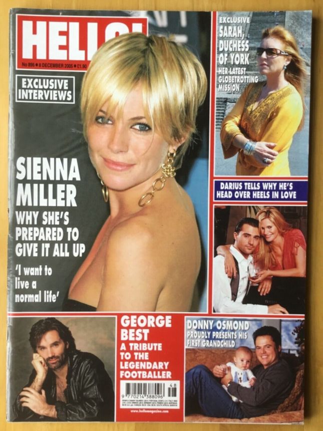 HELLO magazine side cover 8 December 2005