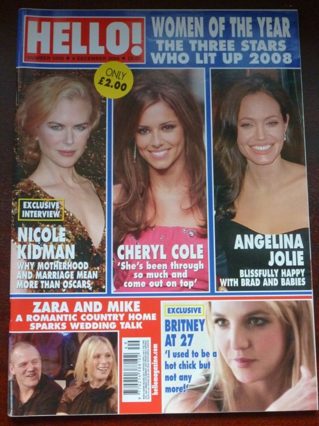 HELLO magazine side cover 9 December 2008