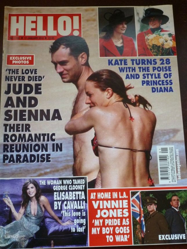 HELLO magazine side cover 11 January 2010