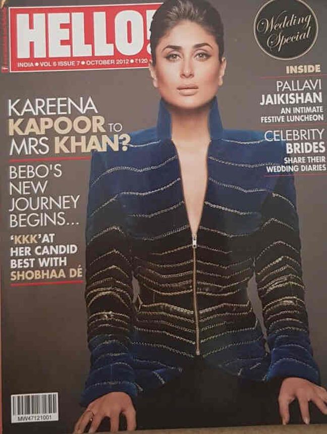 HELLO! INDIA magazine side cover  October 2012
