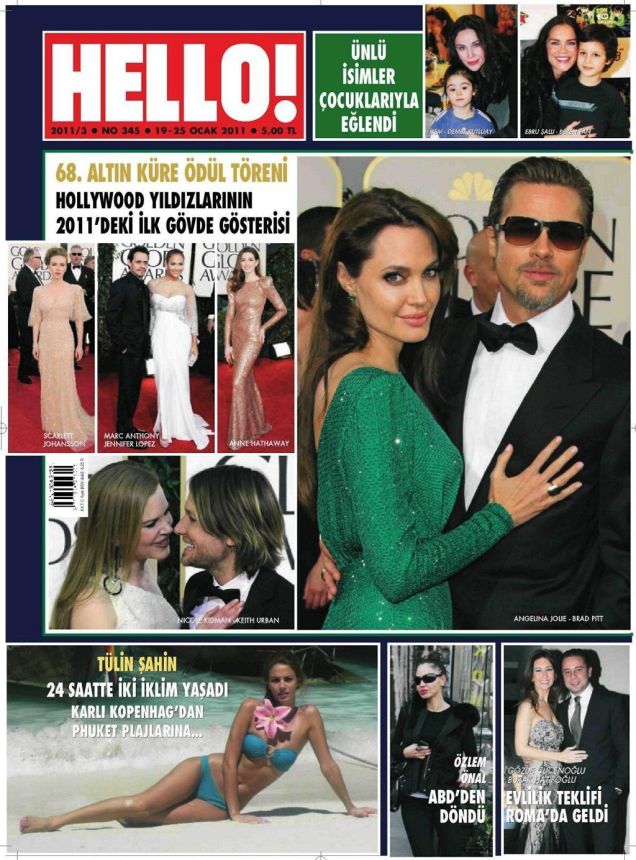 HELLO! TURKEY magazine side cover 19 January 2011
