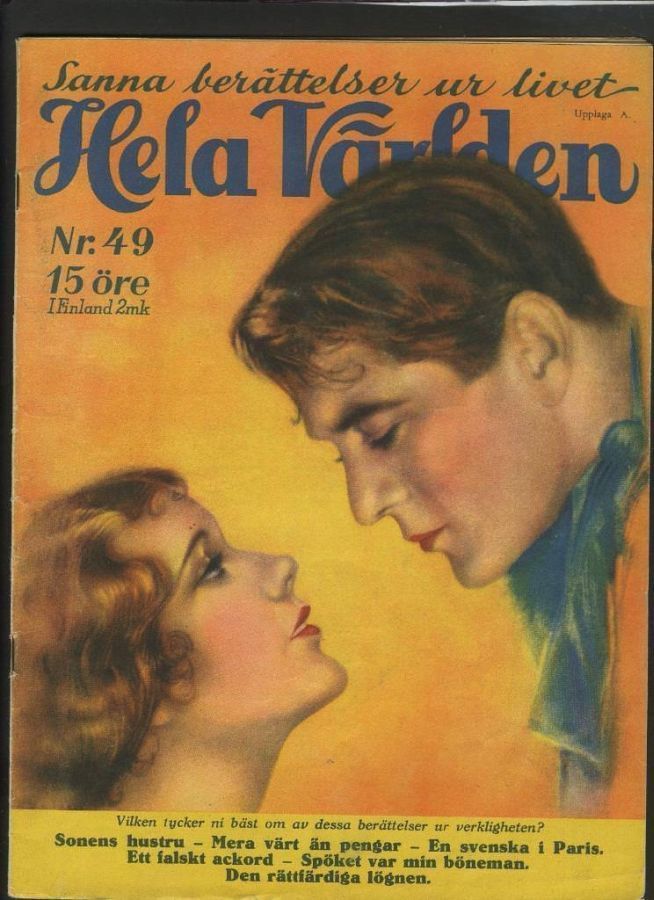 HELA VARLDEN magazine side cover Issue 49   1929