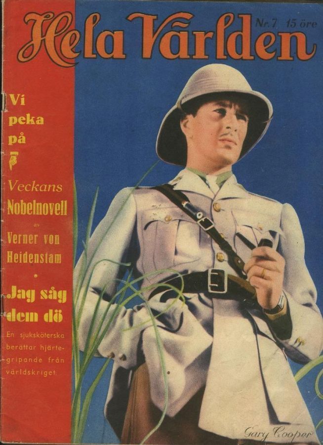 HELA VARLDEN magazine side cover Issue 7   1937