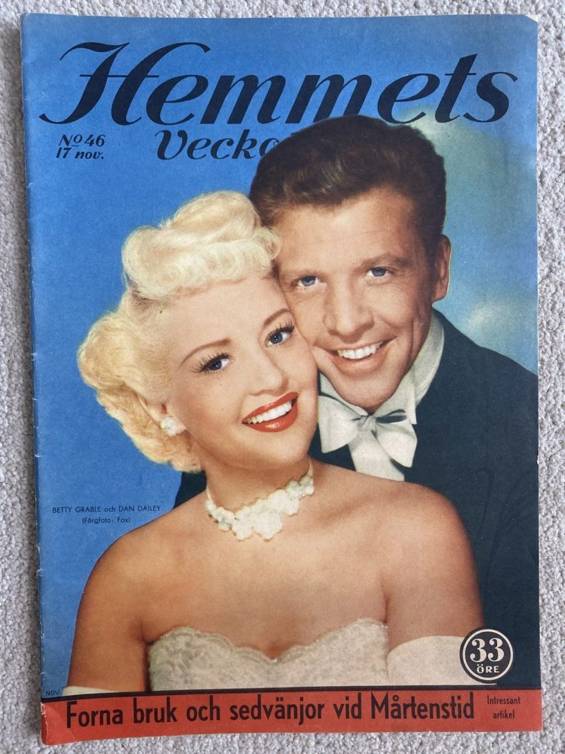 HEMMETS VECKOTIDNING magazine side cover Issue 46 17 November 1950