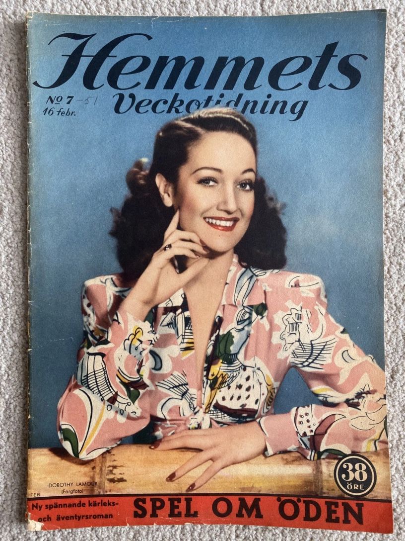 HEMMETS VECKOTIDNING magazine side cover Issue 7 16 February 1951