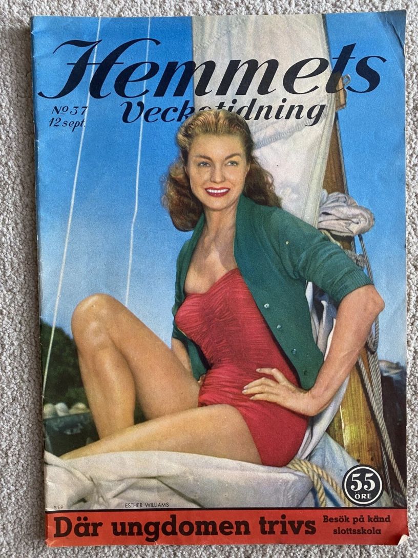 HEMMETS VECKOTIDNING magazine side cover Issue 37 12 September 1958