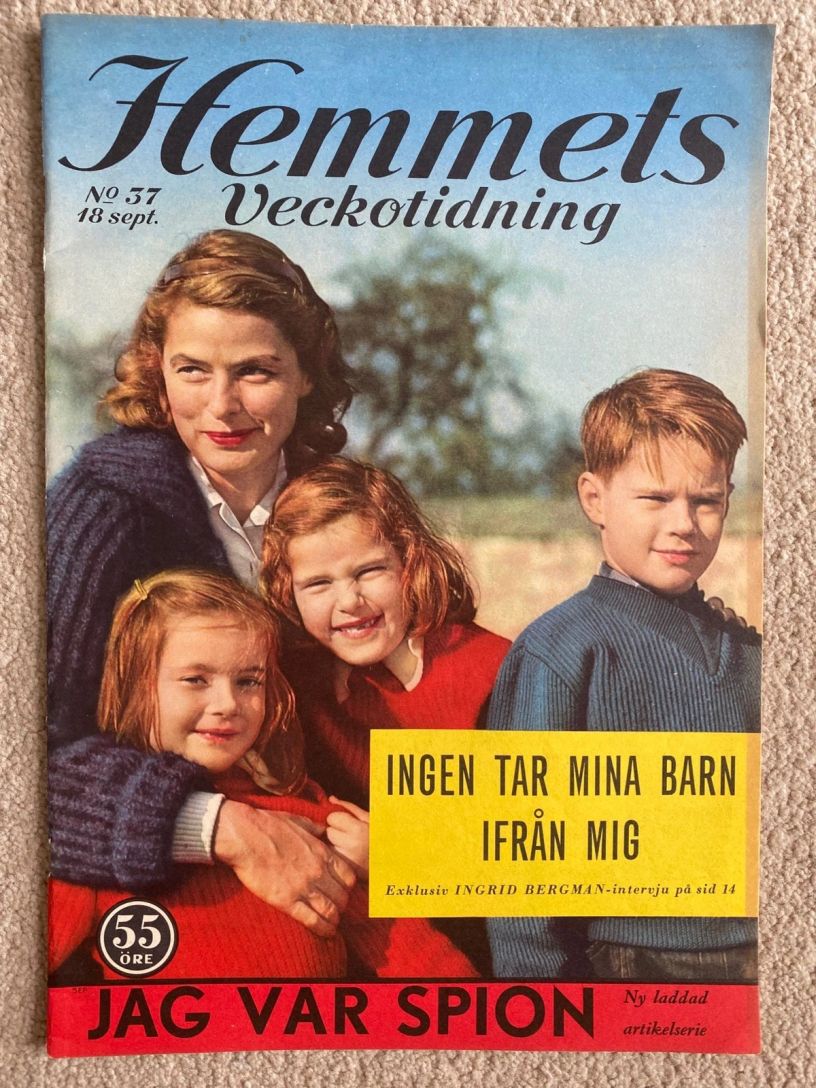 HEMMETS VECKOTIDNING magazine side cover Issue 37 18 September 1959
