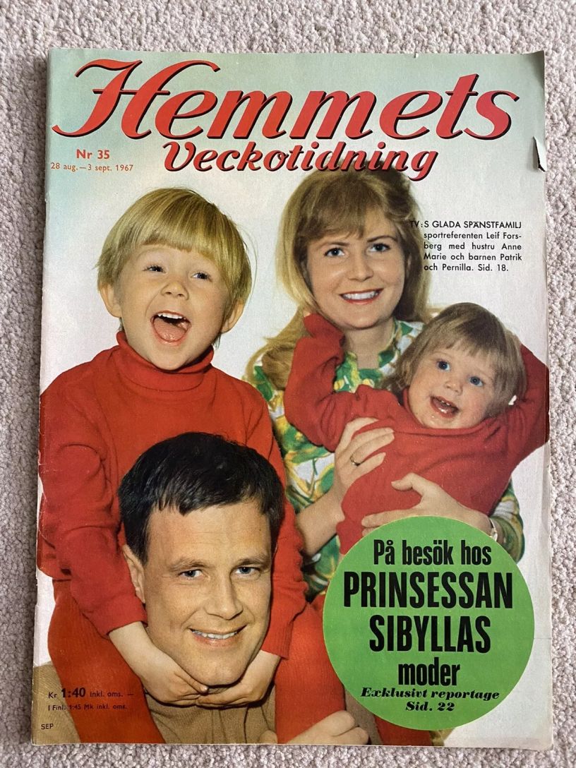 HEMMETS VECKOTIDNING magazine side cover Issue 35 28 August 1967