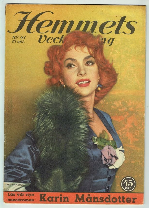 HEMMETS VECKOTIDNING magazine side cover Issue 41 15 October 1954