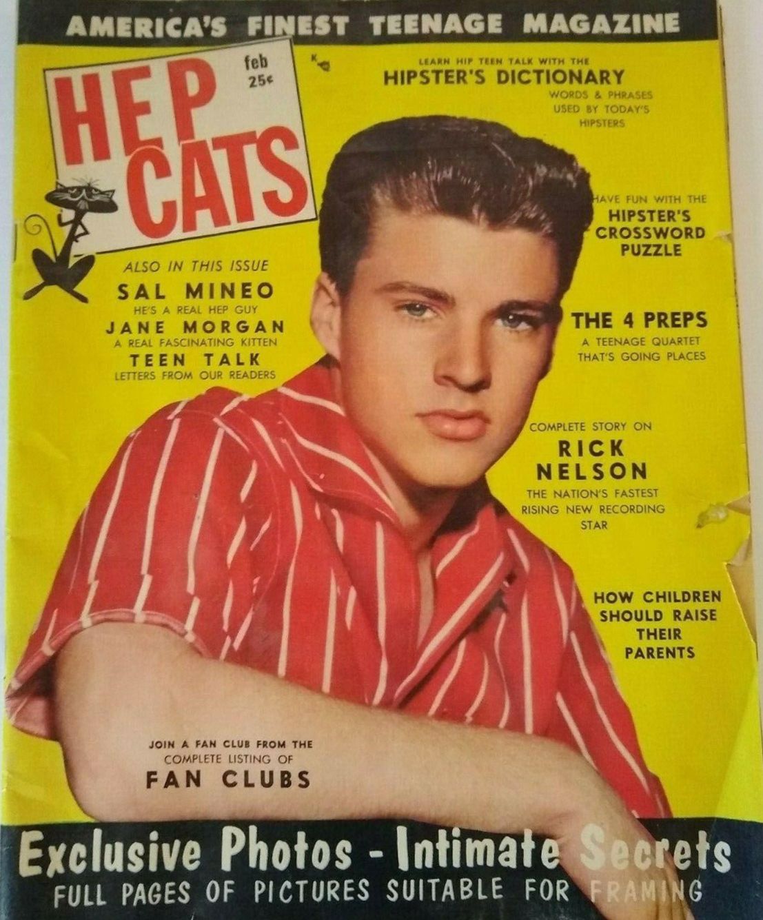 HEP CATS magazine side cover  February 1958