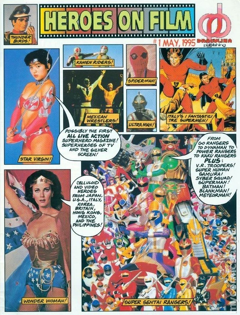 HEROES ON FILM magazine side cover Issue 1 May 1995