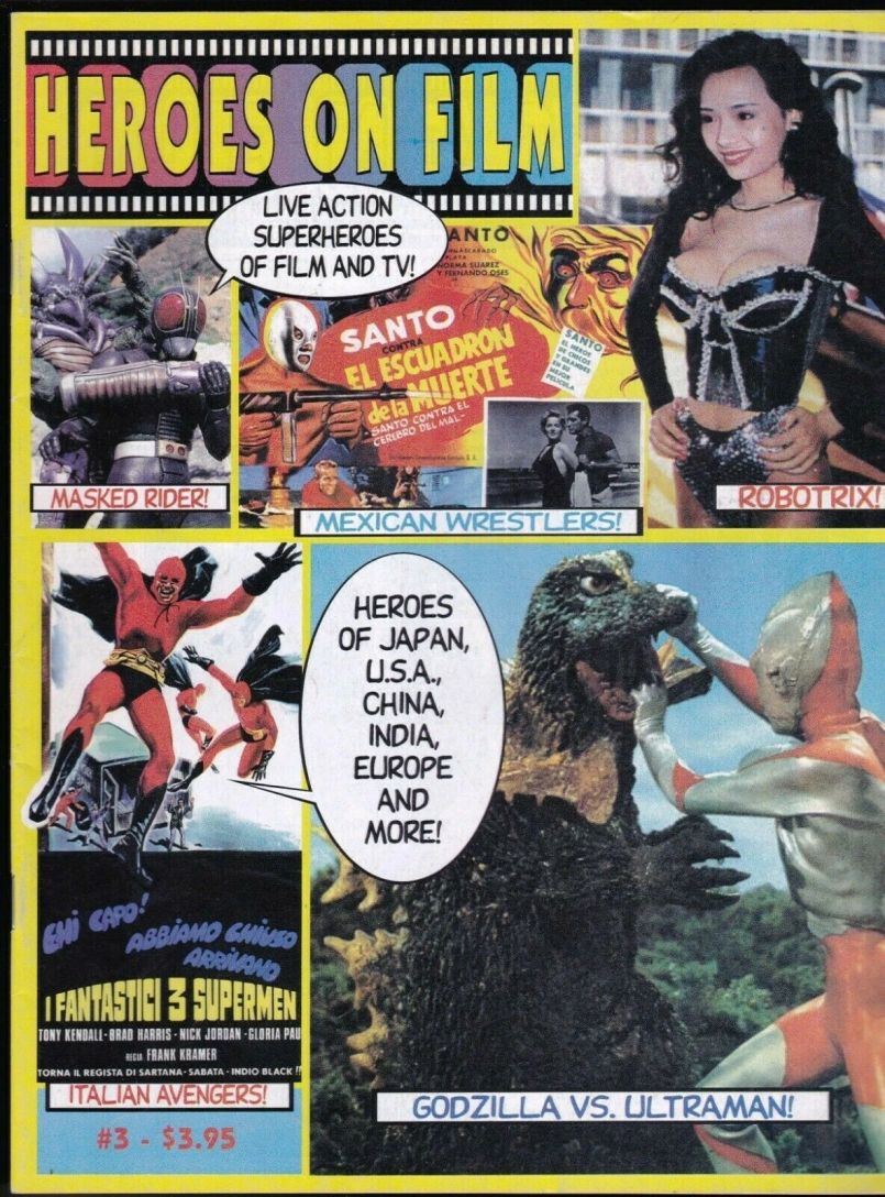 HEROES ON FILM magazine side cover Issue 3 July 1995