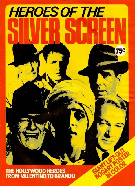 HEROES OF THE SILVER SCREEN magazine side cover  1975
