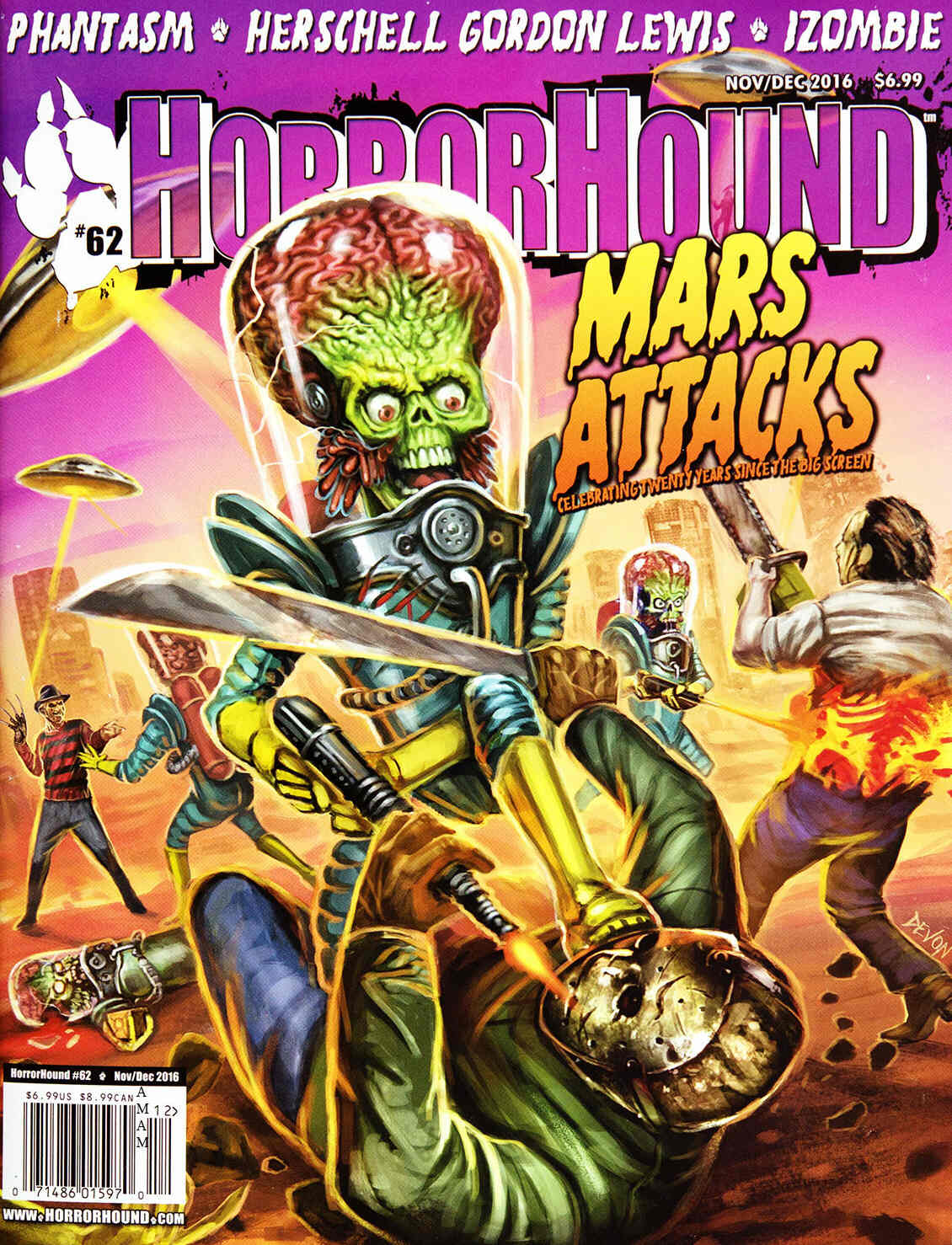 HORRORHOUND magazine side cover Issue 62 November/December 2016