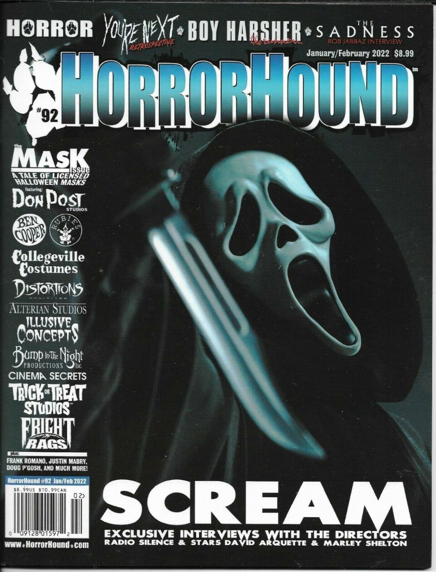 HORRORHOUND magazine side cover Issue 92  January/February 2022