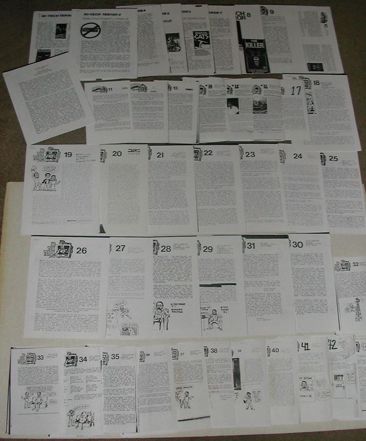 HI-TECH TERROR magazine side cover  Issues #1-#43  