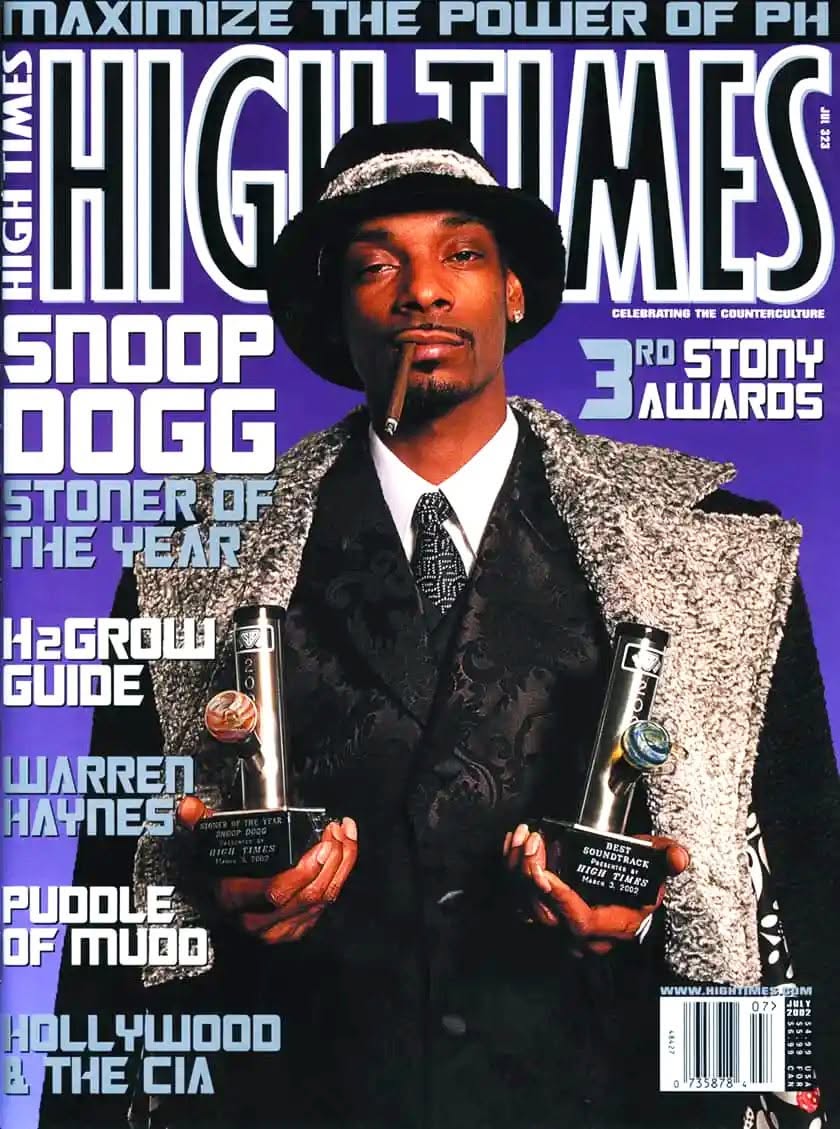 HIGH TIMES magazine side cover  July 2002
