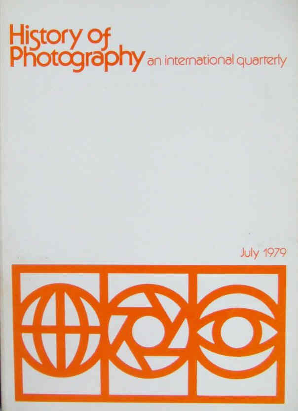 HISTORY OF PHOTOGRAPHY magazine side cover  July 1979