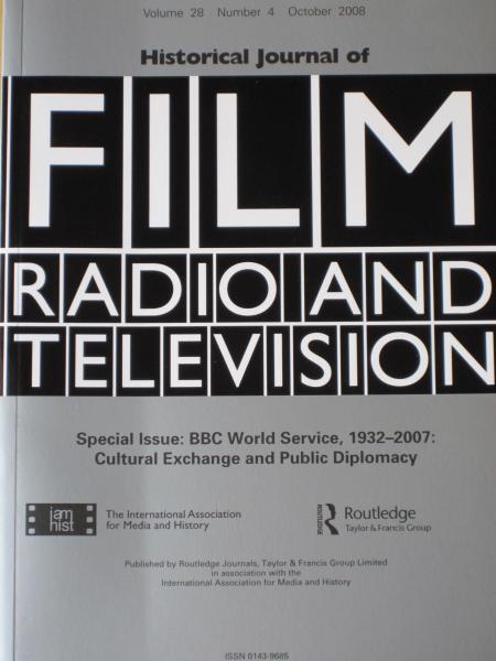 HISTORICAL JOURNAL OF FILM magazine side cover  Vol 28 # 4 October 2008