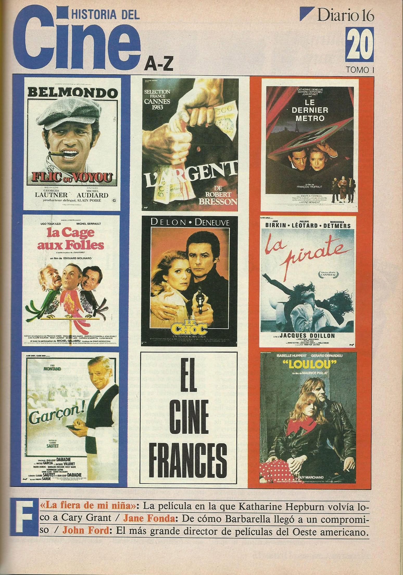 HISTORIA DEL CINE A-Z magazine side cover Issue 20  1986