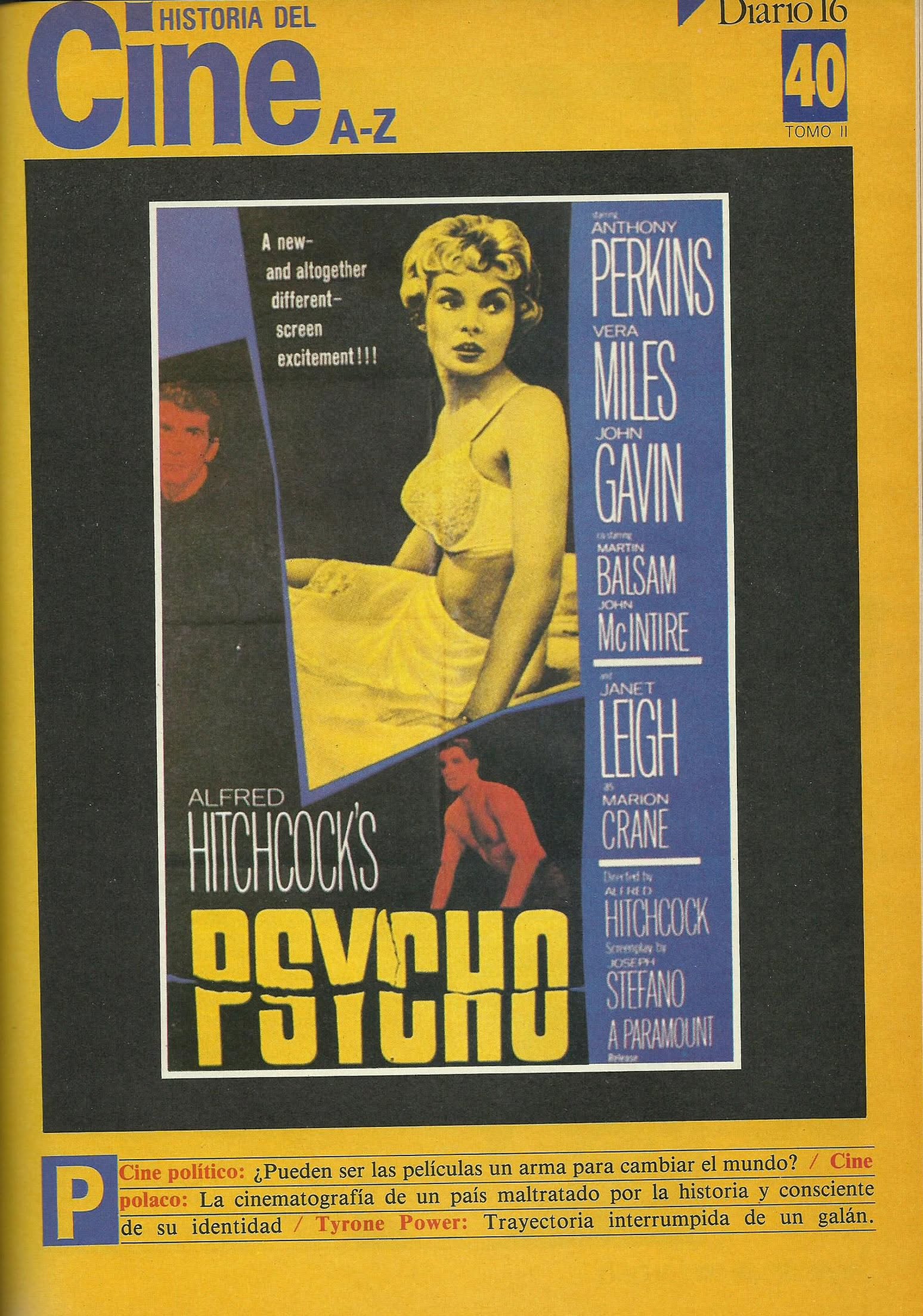 HISTORIA DEL CINE A-Z magazine side cover Issue 40  1986