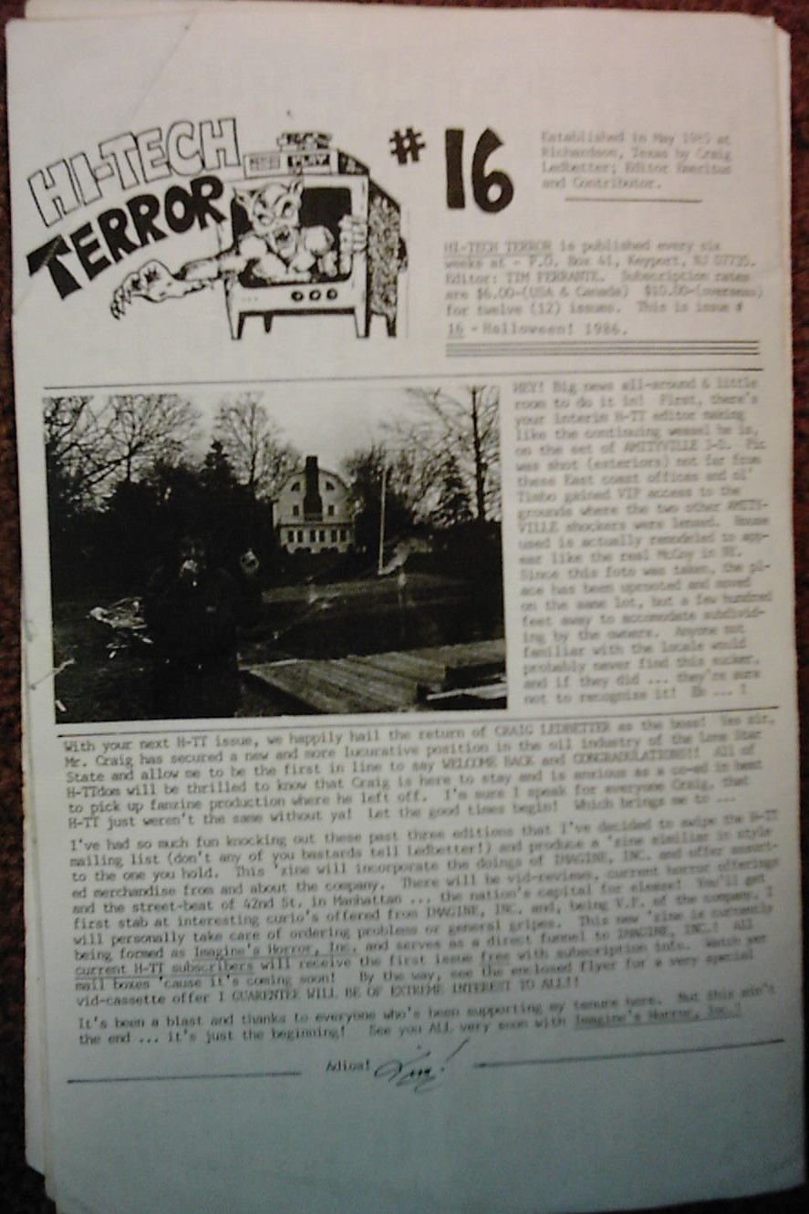 HI-TECH TERROR magazine side cover Issue 16 Halloween 1986
