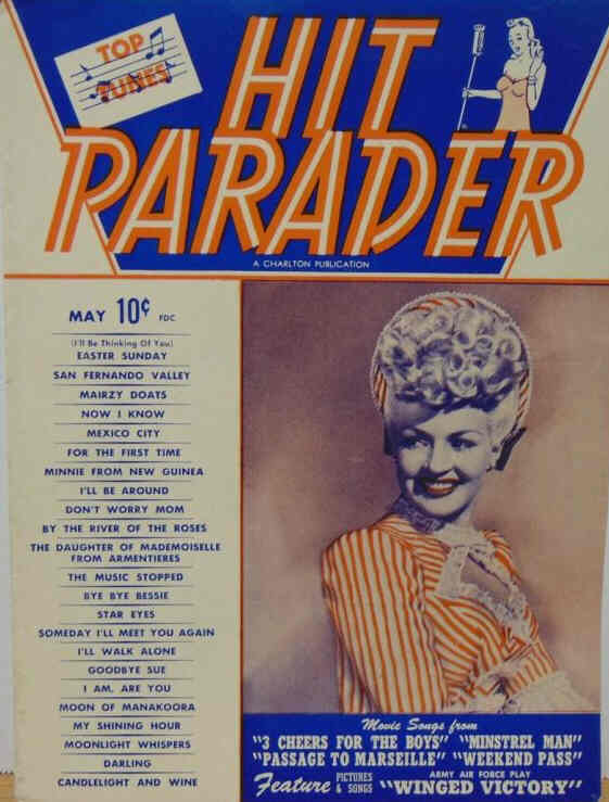 HIT PARADER magazine side cover  May 1944