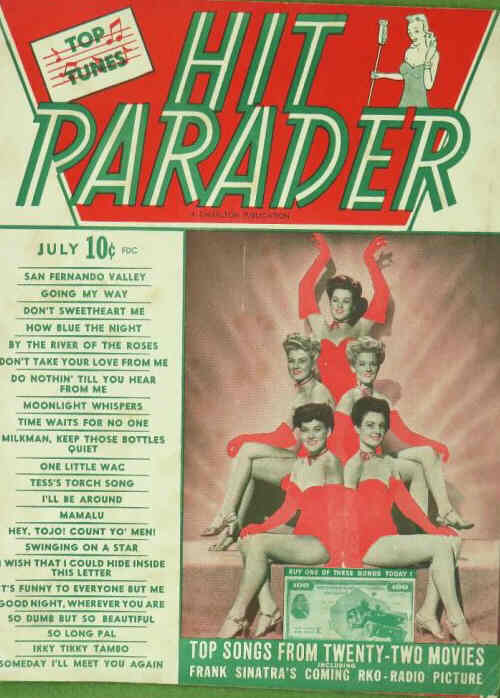 HIT PARADER magazine side cover  July 1944