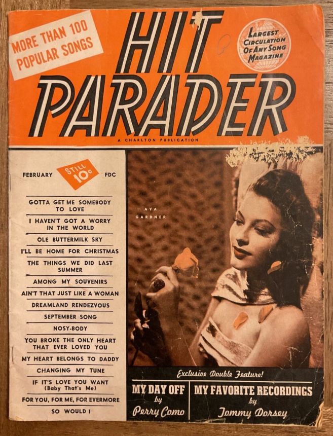 HIT PARADER magazine side cover  February 1947