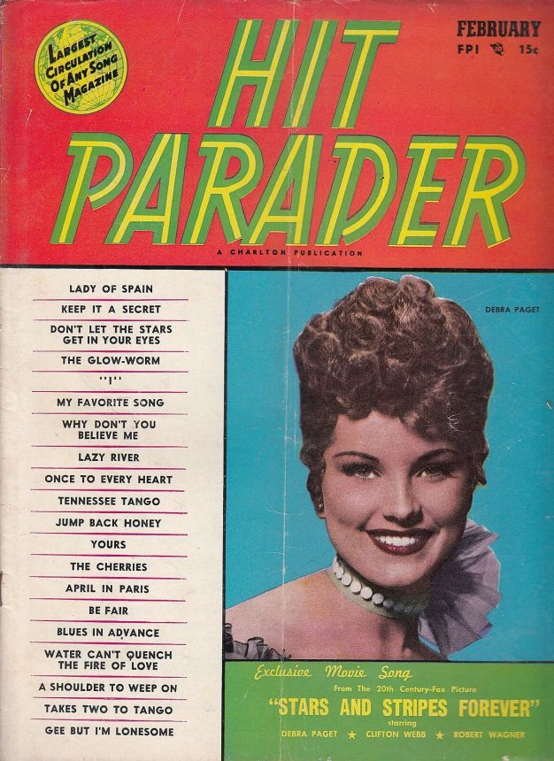 HIT PARADER magazine side cover  February 1953