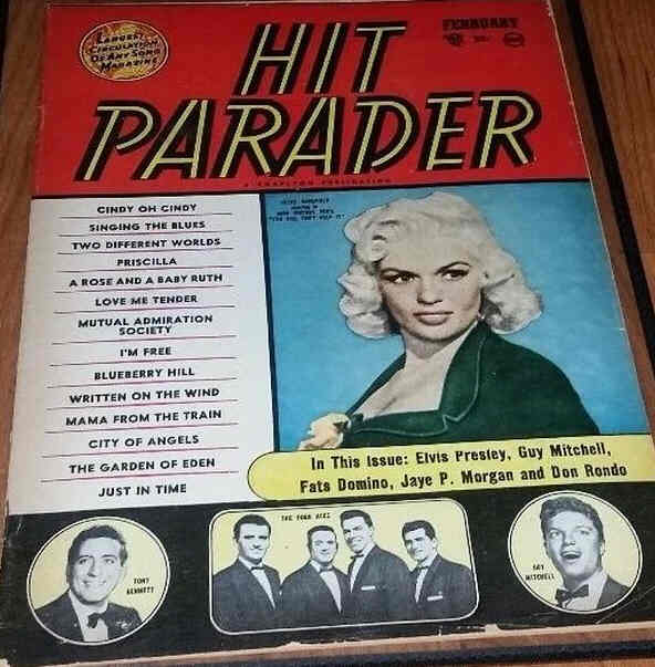 HIT PARADER magazine side cover  February 1957