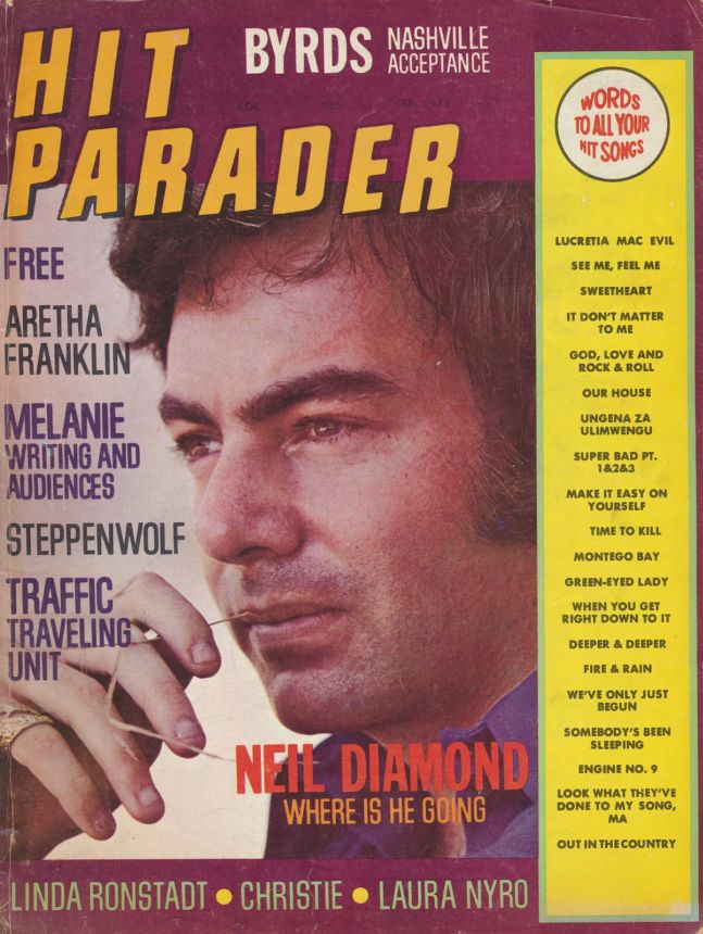 HIT PARADER magazine side cover  February 1971