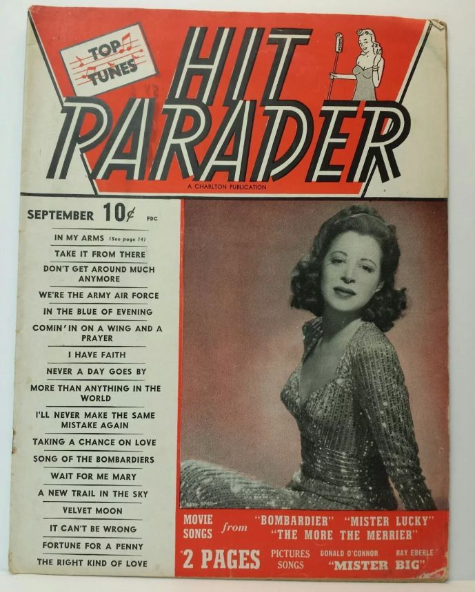 HIT PARADER magazine side cover  September 1943
