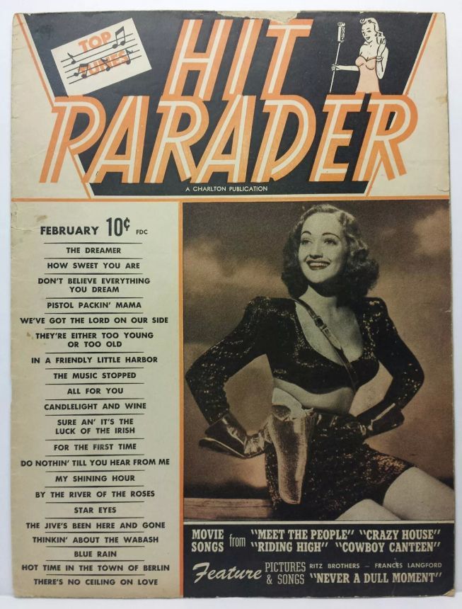 HIT PARADER magazine side cover  February 1944